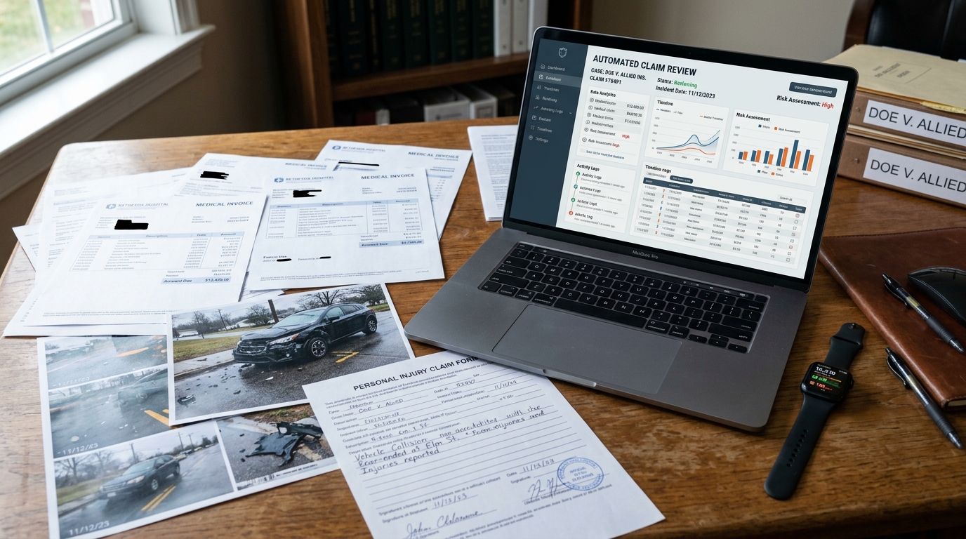Automated insurance claim review using medical bills and digital evidence