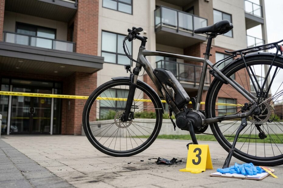 E-bike battery fire claim involving lithium-ion battery evidence
