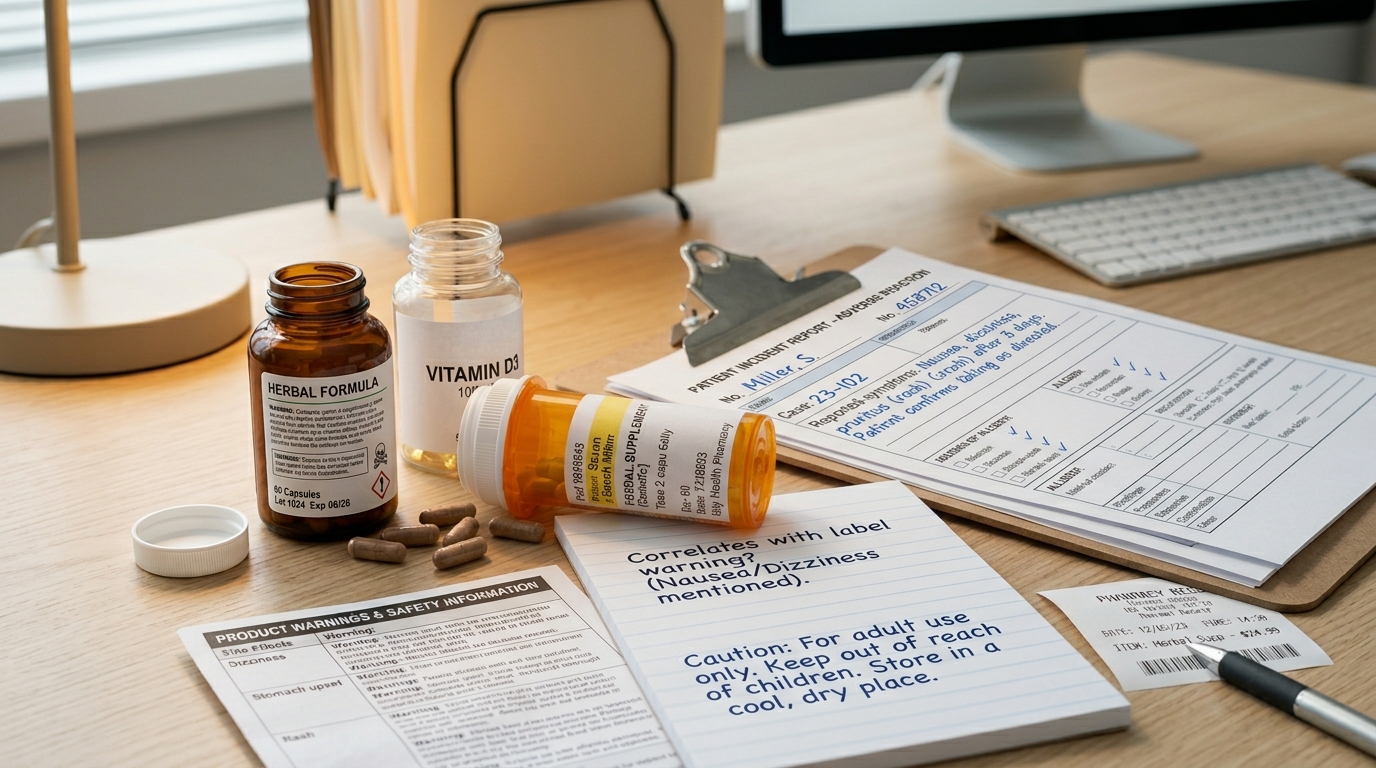 Kratom product labels and medical records used as injury claim evidence