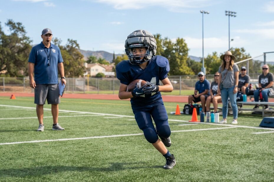 Youth football injury claims and soft-shell helmet safety equipment in 2026